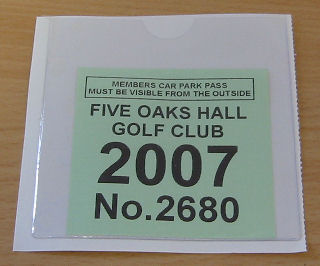 Golf Club Members Parking Permits,Club Members Parking Permits